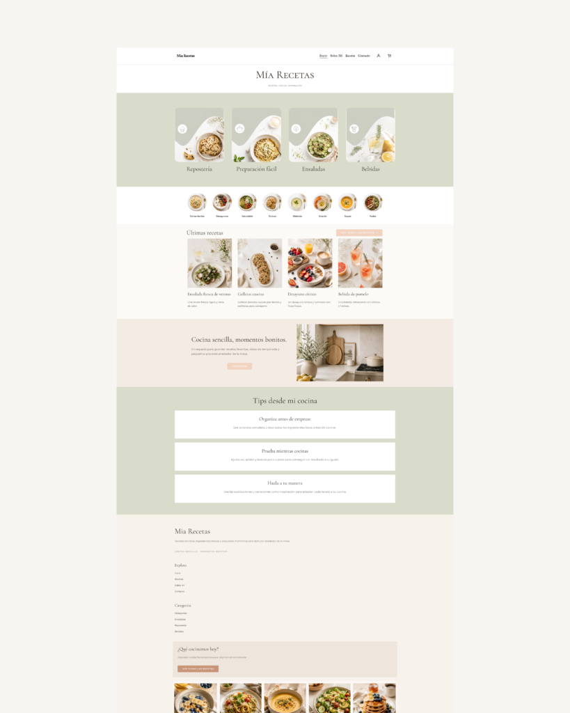 MIA RECETAS— Website Kit para WordPress